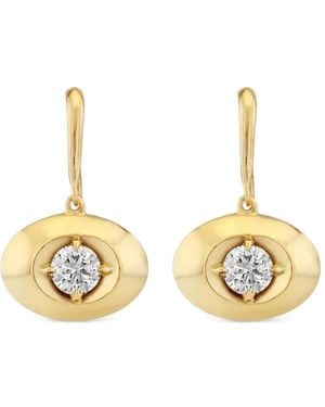 Lizzie Mandler Pendientes Con Colgante Con Diamantes - Metálico