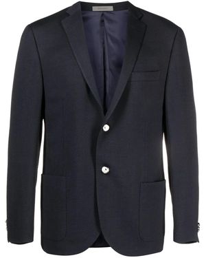 Corneliani Textured-Finish Single-Breasted Blazer - Blue