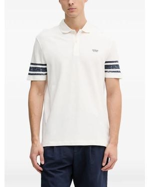 Guess Logo-Embroidered Polo Shirt - White