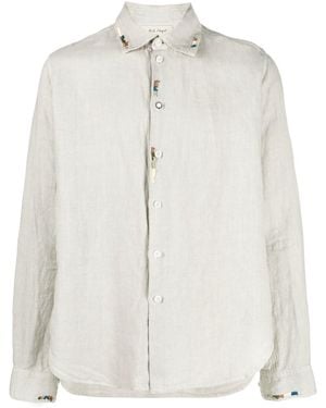 Nick Fouquet Embroidered-Detail Linen Shirt - White