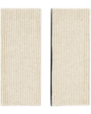 Bompard Coline Ribbed Cashmere Mittens - White