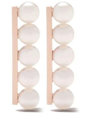 Tasaki 18Kt Rose Collection Line Balance Plus Earrings - White