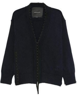 FEDERICO CINA Cardigan im Distressed-Look - Schwarz
