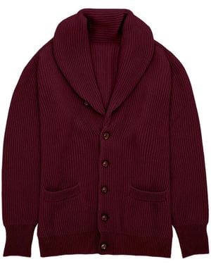Fortela Stoke Shawl-Collar Cashmere Cardigan - Red