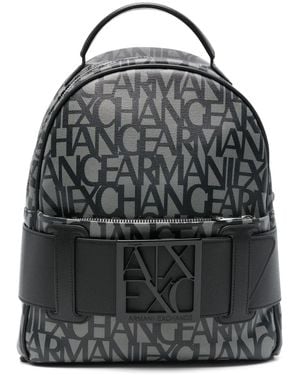 ARMANI EXCHANGE Logo-Print Backpack - Black