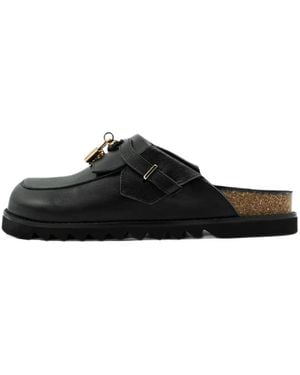 Stadium Goods Bag Padlock-Detail Slippers - Black