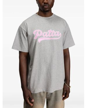 PATTA Logo-Lettering T-Shirt - Grey