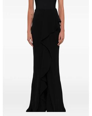 McQueen Falda Larga Con Volante - Negro