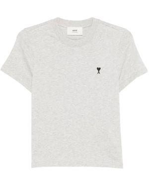 Ami Paris Heart-Logo T-Shirt - White