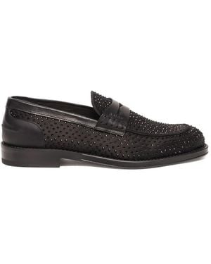 Bally Flair Rhinestone-Embellished Loafers - White