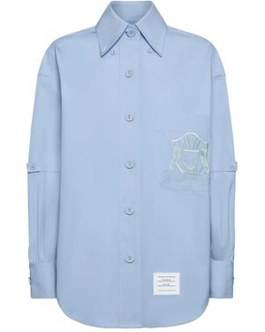 Thom Browne Camicia Con Ricamo - Blu