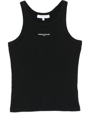 Maison Kitsuné Tank Top Ribbed - Black