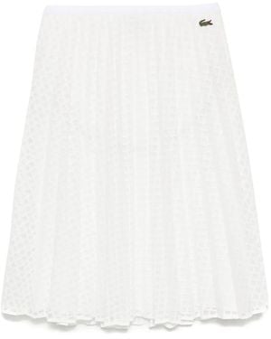 Lacoste Pleated Lace Skirt - White