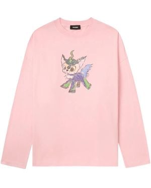 we11done Graphic-Print Sweatshirt - Pink
