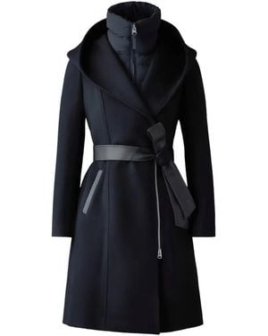 Mackage Shia-Slb Belted Hooded Coat - Blue