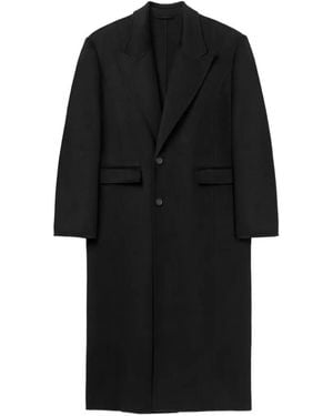 Séfr Tetsu Peak-Lapel Single-Breasted Coat - Black