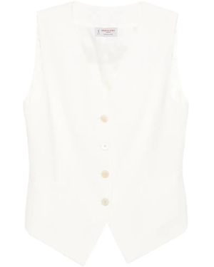 Alberto Biani Buttoned Waistcoat - White