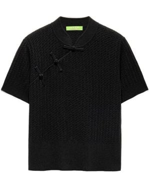 Shanghai Tang Qipao Knitted Top - Black