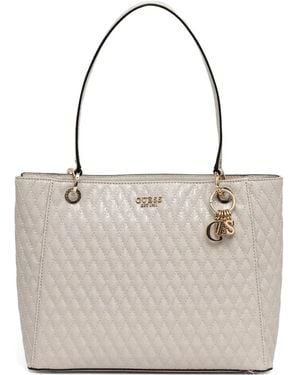 Guess Quilted Tote Bag - Natural