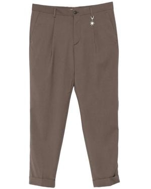 Manuel Ritz Pleated Turn-Up Trousers - Grey