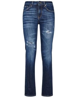Dondup Distressed Slim-Fit Jeans - Blue