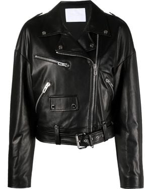 DROMe Lambskin Cropped Jacket - Black