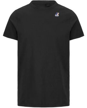K-Way Logo-Embroidered Crew-Neck T-Shirt - Black
