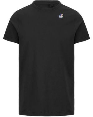 K-Way Logo-Embroidered Crew-Neck T-Shirt - Black