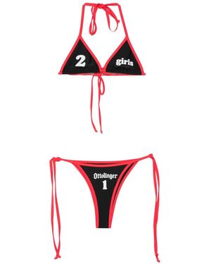 OTTOLINGER Logo-Print Triangle Bikini - Red