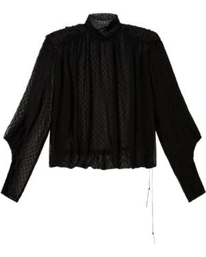 Isabel Marant Oeste Embroidered Plumetis Lace Blouse - Black