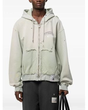 Maison Mihara Yasuhiro Sun-Faded Like Zip-Up Hoodie - Grey