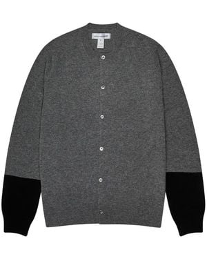Comme des Garçons Colour-Block Wool Cardigan - Grey