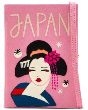 Olympia Le-Tan Embroidered-Geisha Clutch Bag - Pink
