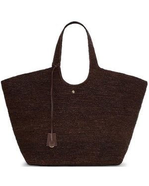Anine Bing Sac Cabas Lili En Raphia Tressé - Brown