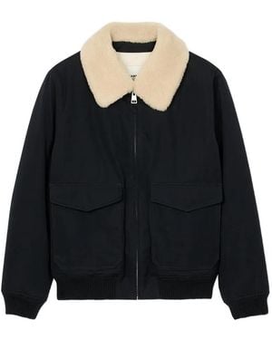 Sandro Removable Collar Jacket - Black