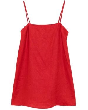 Reformation Aubree Linen Dress - Red