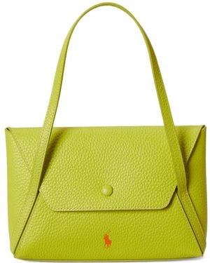 Polo Ralph Lauren Mini Pebble-Leather Tote Bag - Yellow