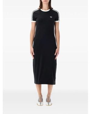 adidas Stripe Midi T-Shirt Dress - Black