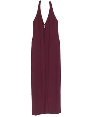 Patrizia Pepe Halterneck Midi Dress - Purple