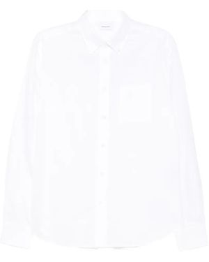 Ferragamo Button-Down Monogram-Print Shirt - White