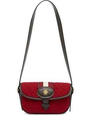 Bally Quilted-Design Ribbon-Detail Bag - Red