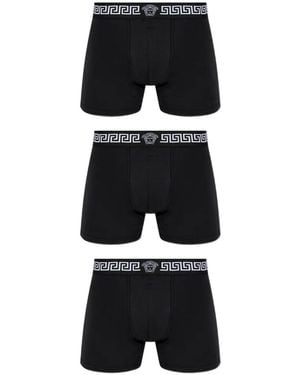 Versace Meander-Pattern Boxers (Set Of Three) - Black