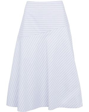 Yves Salomon Cotton A-Line Skirt - White