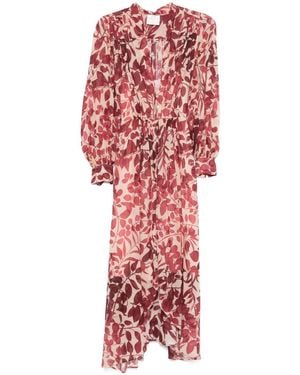 Forte Forte Leaves-Print Maxi Dress - Red