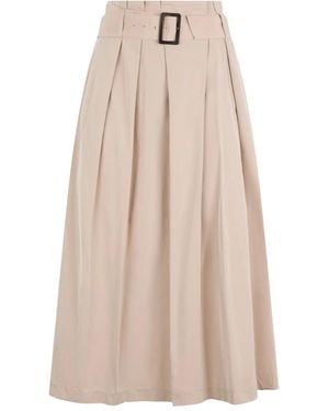 Peserico Maxi Skirt Sand Color With Minimal And Versatile Design - Natural