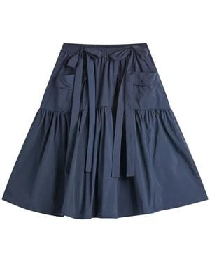 Cecilie Bahnsen Cbcai Bow Tiered Midi Skirt - Blue