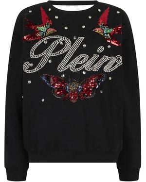 Philipp Plein Open Back Strass Sweatshirt - Black