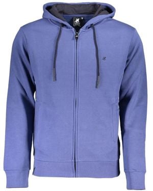U.S. Grand Logo-Embroidered Zip-Up Hoodie - Blue