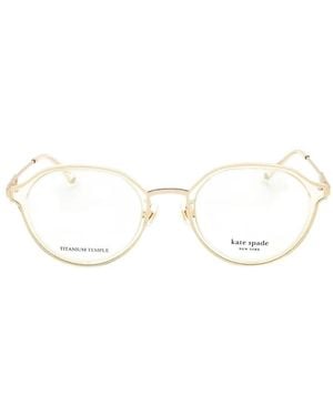 Kate Spade Tulip Round-Frame Glasses - White