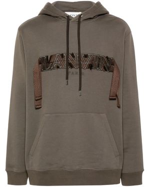 Lanvin ロゴ パーカー - ブラウン